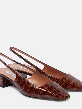 Aquazzura Ginza 35 leather slingback pumps